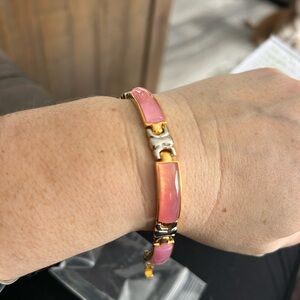 4/$100 feminine Elegant Pink and Gold Bracelet